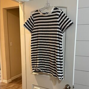 Old Navy Black and White Striped Mini Dress